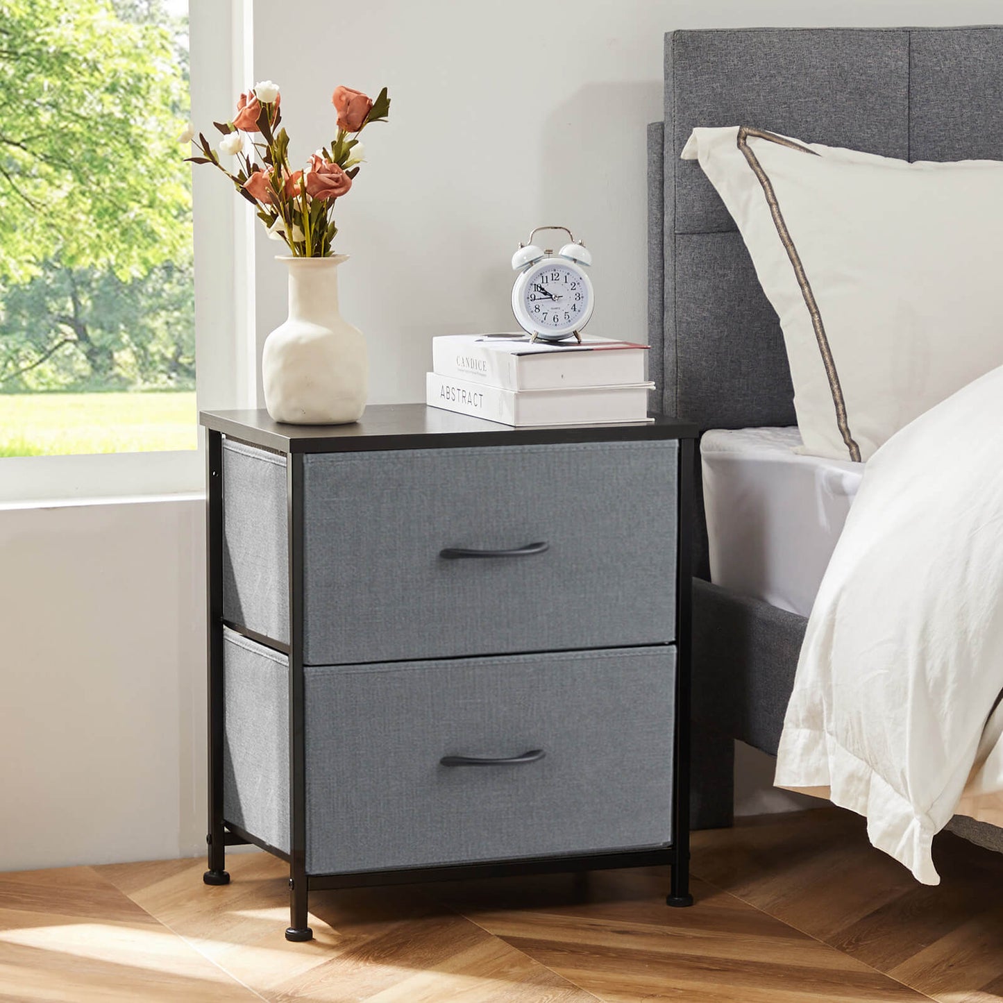 CONCETTA 2 Piece Nightstand Set - 2 Storage Drawers, Bedside Furniture End Table, Suitable for Living Room, Bedroom, Closet