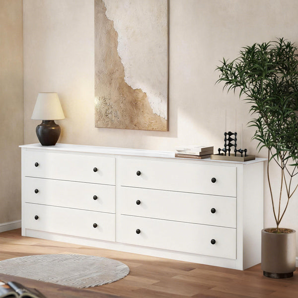 CONCETTA 6-Drawer Double Dresser for Bedroom, Wide Chest of Drawers, Bedroom Storage Furniture