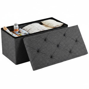 CONCETTA 30 Inches Storage Ottoman Bench, Foldable Ottoman Foot Rest, End of Bed Bench, Storage Chest, Load up to 660 lb, for Living Room, Bedroom, Entryway