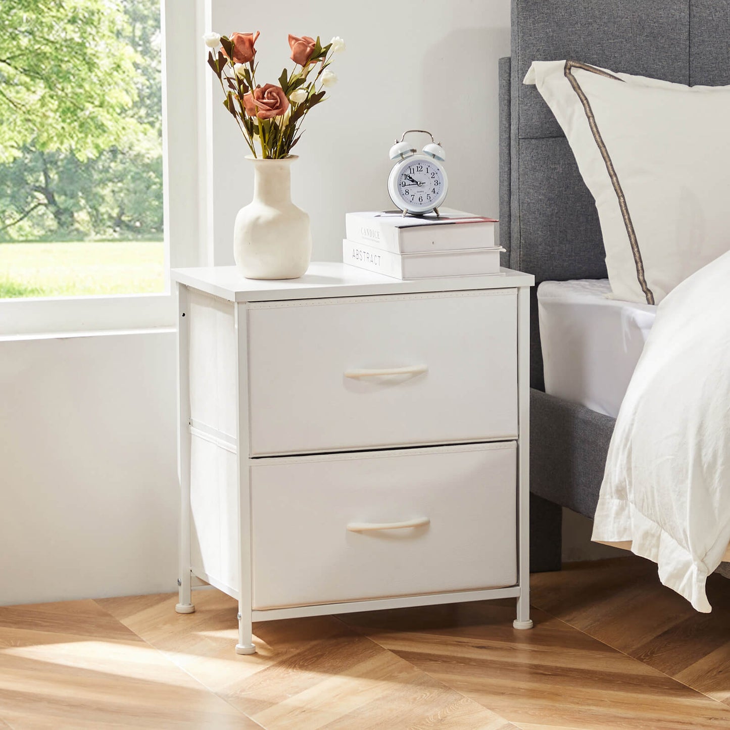 CONCETTA 2 Piece Nightstand Set - 2 Storage Drawers, Bedside Furniture End Table, Suitable for Living Room, Bedroom, Closet
