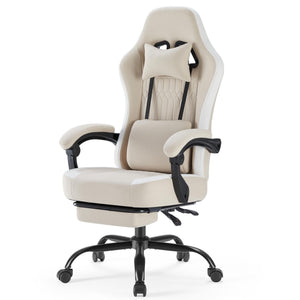 gaming chair, office chair with high backrest and computer chair, is an ergonomic adjustable rotating office chair. Available in black, white, khaki, pink and blue.