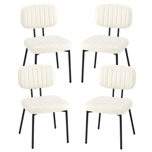 CONCETTA Dining Chairs Set of 2, Modern Kitchen Dining Room Accent Chairs with Faux Leather Cushion Seat & Metal Legs for Kitchen, Living Room