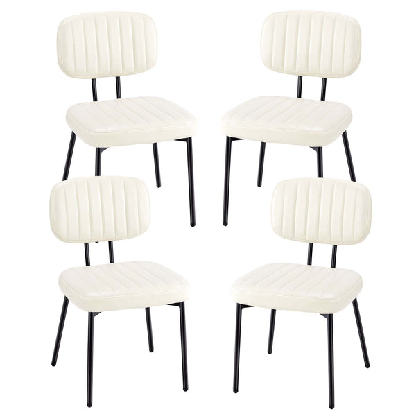 CONCETTA Dining Chairs Set of 2, Modern Kitchen Dining Room Accent Chairs with Faux Leather Cushion Seat & Metal Legs for Kitchen, Living Room