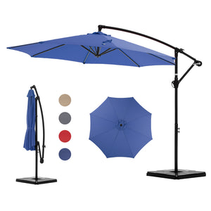 CONCETTA 10ft Offset Outdoor Patio Umbrella with Easy Tilt & Crank, Adjustable Polyester Shade for Garden, Backyard, Poolside