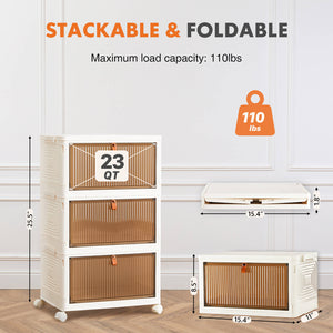 CONCETTA Foldable Organizers, Storage with Lockable Wheels
