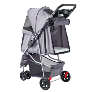 CONCETTA 3-Wheel Foldable and Waterproof Pet Stroller - Jogger Stroller for Small and Medium Dogs and Cats with Cup Holder and Removable Liner