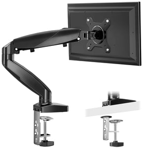 JOINSUN Dual Monitor Stand - Adjustable Gas Spring Monitor Desk Mount Swivel Vesa Bracket with C Clamp, Grommet Mounting Base for 15 to 32 Inch Computer Screens