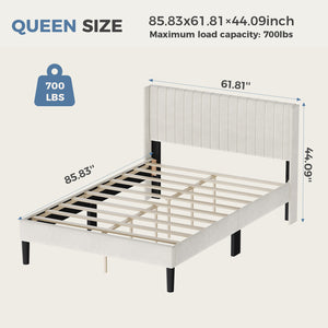 CONCETTA Full Size Bed Frame with Wingback PU Upholstered Headboard and Wooden Slats Support, No Box Spring Needed, Easy Assembly, Black