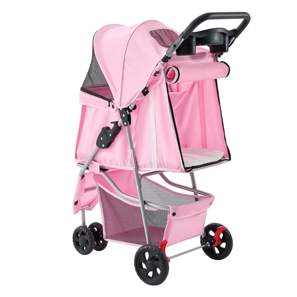 CONCETTA 3-Wheel Foldable and Waterproof Pet Stroller - Jogger Stroller for Small and Medium Dogs and Cats with Cup Holder and Removable Liner