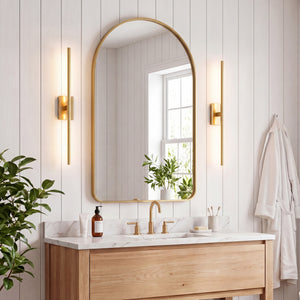 CONCETTA Arched Bathroom Mirror, Aluminum Alloy Framed for Wall, Vanity, Living Room, Bedroom, Entryway, Hallways
