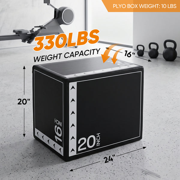 CONCETTA 3-in-1 Foam Plyo Jump Box,  Workout Box for Home Gym, HIIT & Jump Training