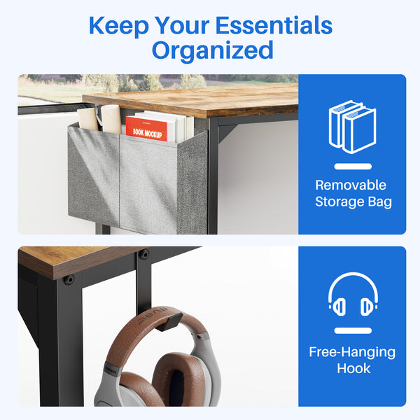CONCETTA Computer Desk, Simple Writing Desk for Home Office, Small Gaming Desk for Bedroom, Compact Office Desk Table