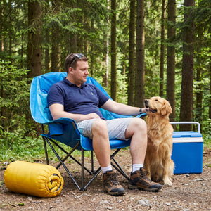 SHOUFTW Extra Large Portable Folding Camping Chair With Side Pocket, Cup Holder, And Carrying Bag, Heavy-Duty Chair For Outdoor, Fishing, Sports, And Travel Use