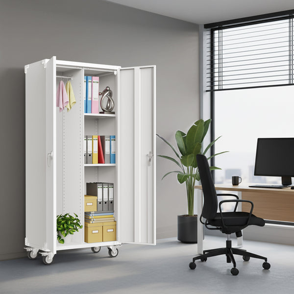 CONCETTA Metal Storage Cabinet with Pegboard and Adjustable Shelves for Garage, Home, or Office