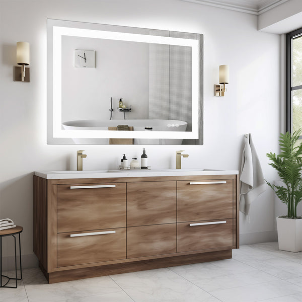 CONCETTA Anti-fog LED Bathroom Mirror - Dual Light Source, Three Lighting Modes, White