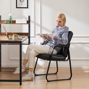 JOINSUN Waiting Room Chairs-Big and Tall PU Leather Without Wheels£¬for Reception Area Conference Room Lobby Home Computer Desk Bedroom Elderly