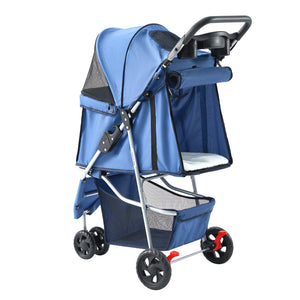CONCETTA 3-Wheel Foldable and Waterproof Pet Stroller - Jogger Stroller for Small and Medium Dogs and Cats with Cup Holder and Removable Liner