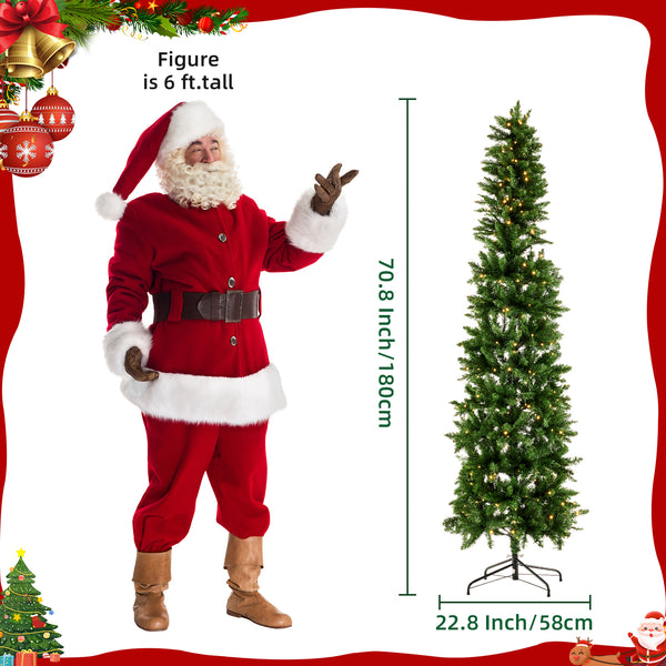 Artificial Full Christmas Tree, Flocked Snow Trees with Pine Cone Decoration, Includes Stand, Incandescent Lights & Foldable Base for Home, Office, Party
