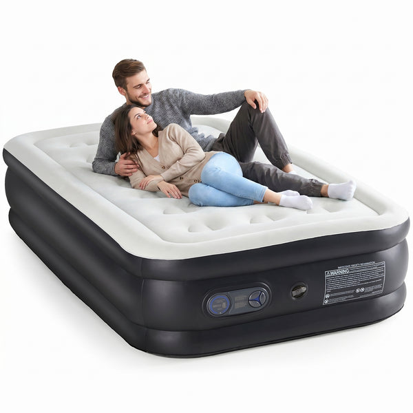 SHOUFTW Air Mattress with Built in Pump, 600LBS Weight Capacity for Camping, Home, Guests