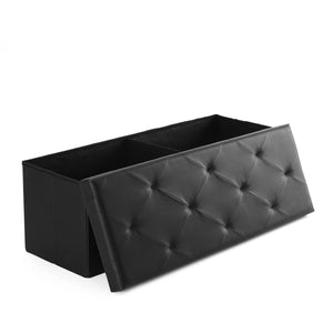 CONCETTA 43" Storage Ottoman Bench– Foldable Fabric Stool with Storage, 350 lb Capacity, for Bedroom, Living Room, Entryway, Gray