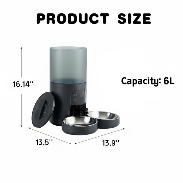 CONCETTA Automatic Pet Feeder - Programmable Timed Dry Food Dispenser, Smart Automatic Pet Feeder with APP Control, Voice Recorder & Portion Control,