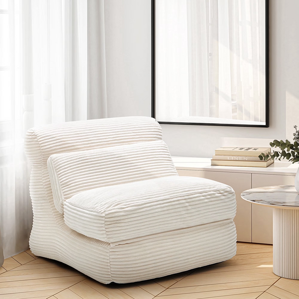 CONCETTA 3 in 1 Folding Sofa, Convertible Portable Single Bed with Back Support for Living Room Bedroom Lounge, White