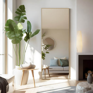 CONCETTA 71"x30" Arched Full Body Mirror Floor Mirror Standing Hanging or Leaning Wall with Stand Aluminum Alloy Thin Frame