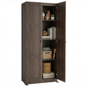 CONCETTA 71 inch Wooden Storage Cabinet, Freestanding Cupboard, 4-Tier Home Organizer for Kitchen, Living Room, Bedroom, Pantry