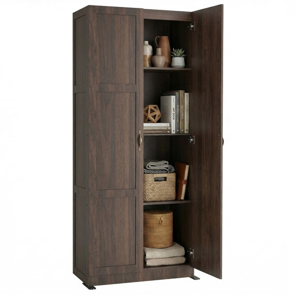 CONCETTA 71 inch Wooden Storage Cabinet, Freestanding Cupboard, 4-Tier Home Organizer for Kitchen, Living Room, Bedroom, Pantry