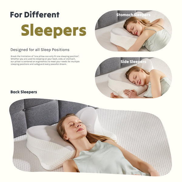 CONCETTA Ergonomic Cervical Pillow Orthopedic Cervical Pillow for Neck Pain Relief, King, Dark Gray