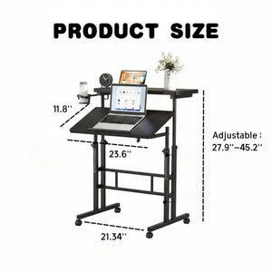 CONCETTA 23.6 inch Mobile Standing Desk, Adjustable Height Rolling Computer Desk for Home Office, Portable Treadmill Sit Stand Workstation