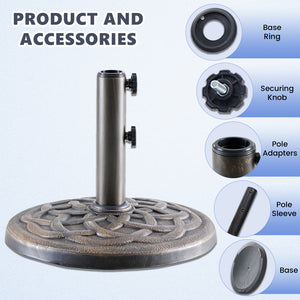 CONCETTA Resin Patio Umbrella Base, Universal Fit for Outdoor Umbrellas