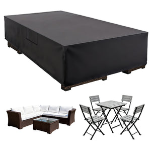 CONCETTA Rectangular Patio Furniture Cover, 600D Waterproof Outdoor Dining Table & Chair Cover, Heavy Duty