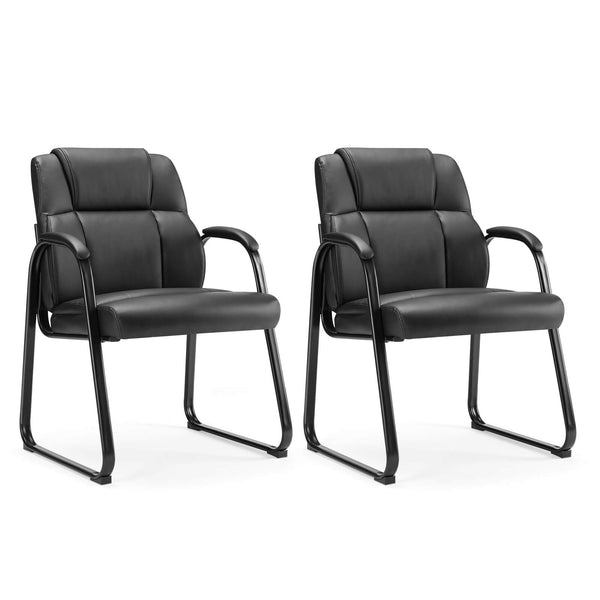 JOINSUN Waiting Room Chairs-Big and Tall PU Leather Without Wheels£¬for Reception Area Conference Room Lobby Home Computer Desk Bedroom Elderly