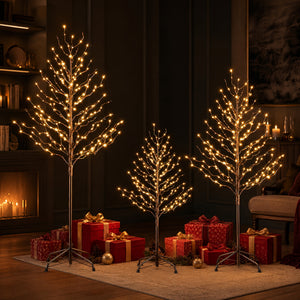 CONCETTA Lighted Star Tree, Christmas Tree with Warm White LED Lights, Adjustable Branches for Indoor Outdoor Yard Porch Decor
