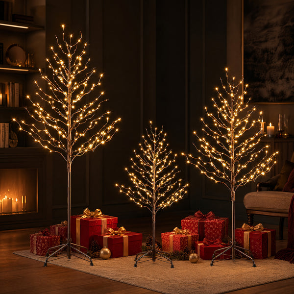 CONCETTA Lighted Star Tree, Christmas Tree with Warm White LED Lights, Adjustable Branches for Indoor Outdoor Yard Porch Decor