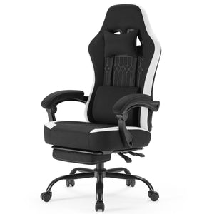 gaming chair, office chair with high backrest and computer chair, is an ergonomic adjustable rotating office chair. Available in black, white, khaki, pink and blue.