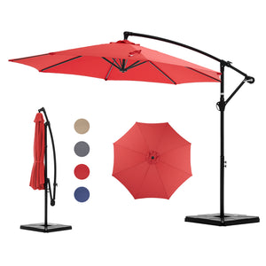 CONCETTA 10ft Offset Outdoor Patio Umbrella with Easy Tilt & Crank, Adjustable Polyester Shade for Garden, Backyard, Poolside