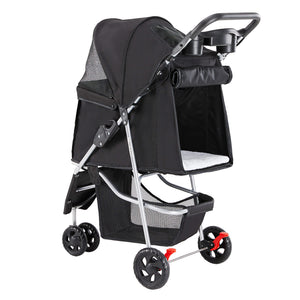 CONCETTA 3-Wheel Foldable and Waterproof Pet Stroller - Jogger Stroller for Small and Medium Dogs and Cats with Cup Holder and Removable Liner