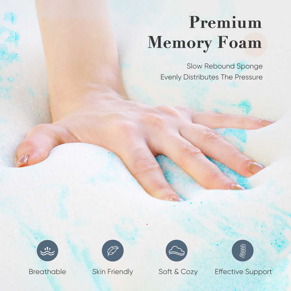 CONCETTA Mattress Topper Full - 2 Inch Gel Memory Foam Mattress Topper Full Size for Back Pain