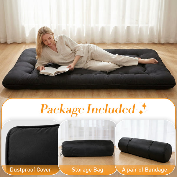 CONCETTA Memory Foam Futon Mattress, Twin Size, Foldable Tatami Floor Mattress with Storage Bag