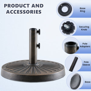 CONCETTA Resin Patio Umbrella Base, Universal Fit for Outdoor Umbrellas