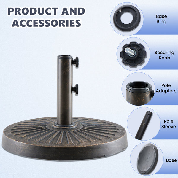 CONCETTA Resin Patio Umbrella Base, Universal Fit for Outdoor Umbrellas