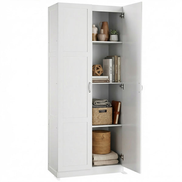 CONCETTA 71 inch Wooden Storage Cabinet, Freestanding Cupboard, 4-Tier Home Organizer for Kitchen, Living Room, Bedroom, Pantry