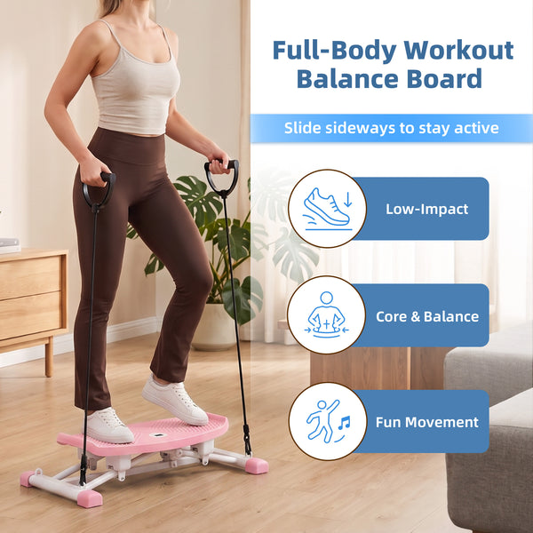 CONCETTA Rocking Stepper Exercise Machine with LCD Monitor & Resistance Bands,Stair Master for Legs, Core Workout, Home Gym