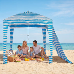 SHOUFTW Beach Cabana - 6 x 6 ft Cool Beach with Detachable Side Wall & Carry Bag, UPF 50+ for Beach, Camping, Park
