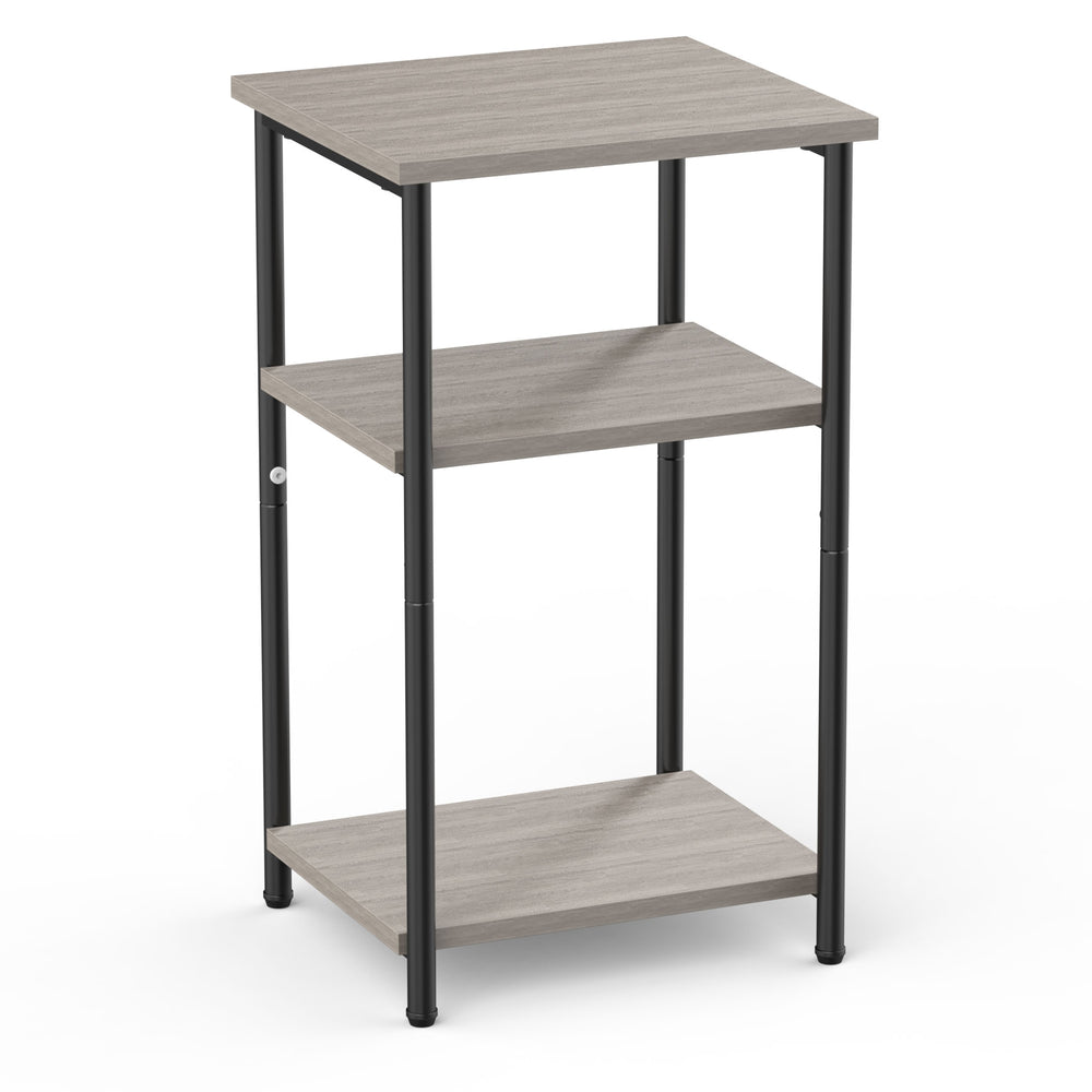 CONCETTA 3-Shelf End Table, Narrow Nightstand for Small Spaces, Easy to Assemble, Rust Brown for Living Room & Bedroom