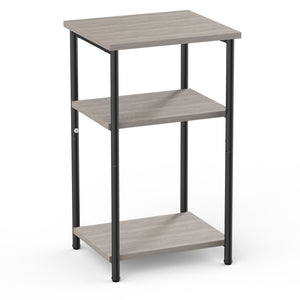 CONCETTA 3-Shelf End Table, Narrow Nightstand for Small Spaces, Easy to Assemble, Rust Brown for Living Room & Bedroom