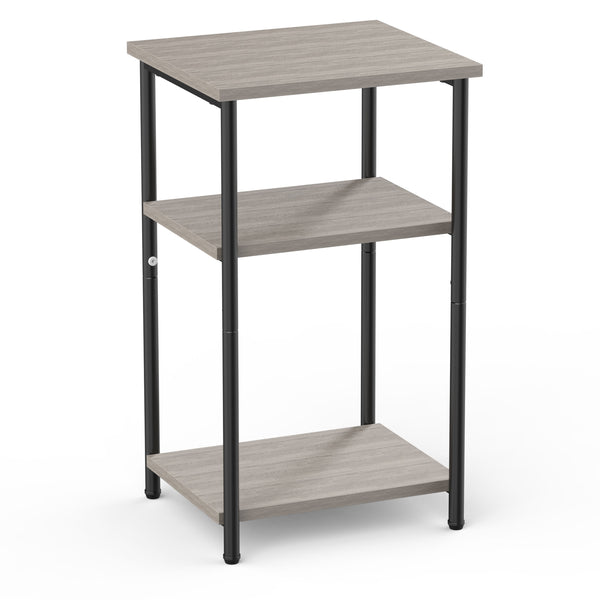 CONCETTA 3-Shelf End Table, Narrow Nightstand for Small Spaces, Easy to Assemble, Rust Brown for Living Room & Bedroom