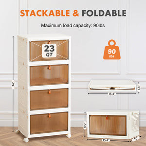 CONCETTA Foldable Organizers, Storage with Lockable Wheels